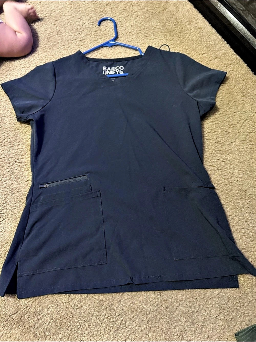 Barco Uniforms Navy Scrub Tunic Size Small Like New